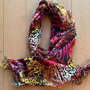 BCBG Multi-Colored Animal Print Scarf